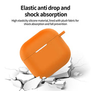 For AirPods 4 Silicone Earphone Protective Case with Hook(Pink)