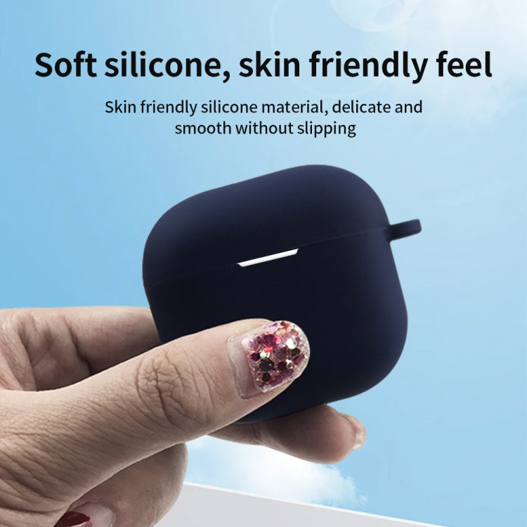 For AirPods 4 Silicone Earphone Protective Case with Hook(Midnight Blue) - For AirPods 4 by PMC Jewellery | Online Shopping South Africa | PMC Jewellery | Buy Now Pay Later Mobicred