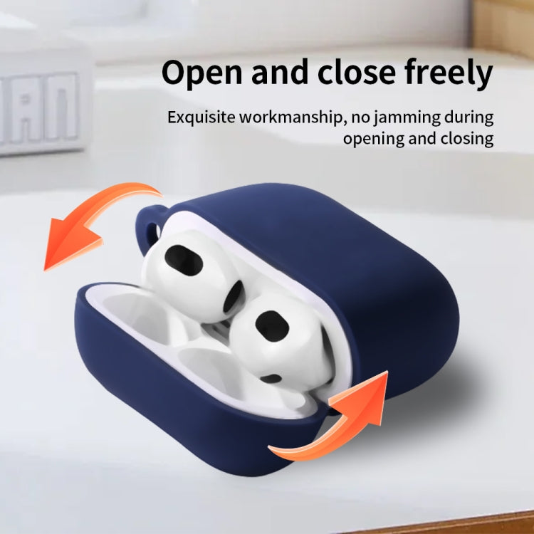 For AirPods 4 Silicone Earphone Protective Case with Hook(Galaxy Grey)
