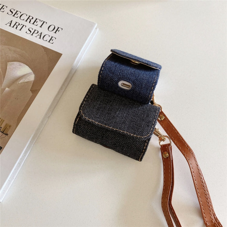 For AirPods 1 / 2 Cowboy Fabric Texture PU Headset Protective Bag(Light Blue) - free shipping - PMC Jewellery - Order now!