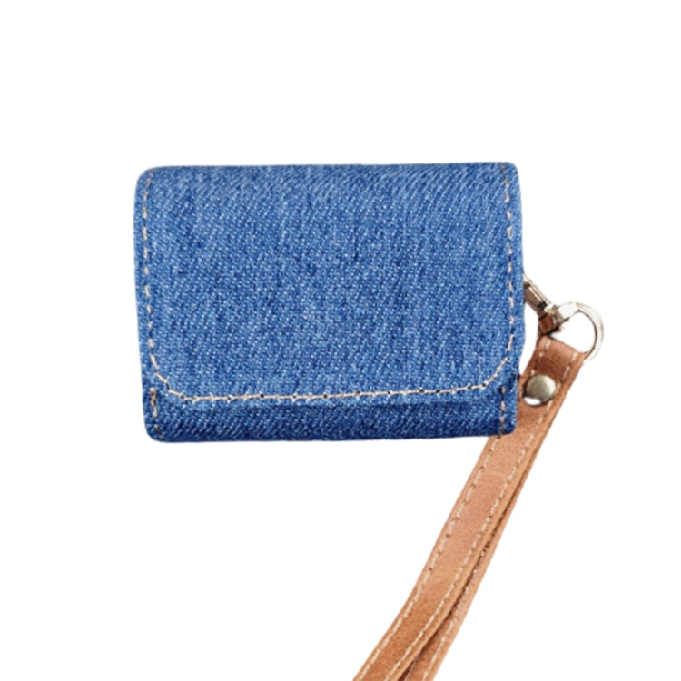 For AirPods 3 Cowboy Fabric Texture PU Headset Protective Bag(Blue) - For AirPods 3 by PMC Jewellery | Online Shopping South Africa | PMC Jewellery | Buy Now Pay Later Mobicred