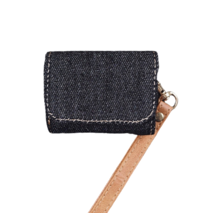 For AirPods Pro 2 Cowboy Fabric Texture PU Headset Protective Bag(Black) - For AirPods Pro 2 by PMC Jewellery | Online Shopping South Africa | PMC Jewellery | Buy Now Pay Later Mobicred