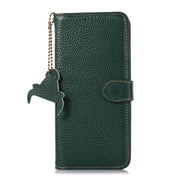 For Motorola Edge 50 Genuine Leather Litchi Texture RFID Leather Phone Case(Green)