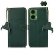 For Motorola Moto G35 Genuine Leather Litchi Texture RFID Leather Phone Case(Green) - Motorola Cases by PMC TechLife | Online Shopping South Africa | PMC TechLife | Buy Now Pay Later Mobicred