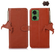 For Motorola Moto G35 Genuine Leather Litchi Texture RFID Leather Phone Case(Coffee) - Motorola Cases by PMC TechLife | Online Shopping South Africa | PMC TechLife | Buy Now Pay Later Mobicred