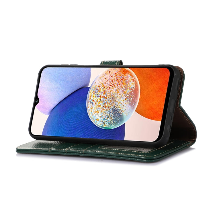 For Motorola Moto G75 5G Genuine Leather Litchi Texture RFID Leather Phone Case(Green)