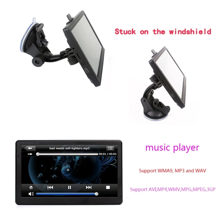 7 inch Car HD GPS Navigator 8G+128M Capacitive Screen Support FM / TF Card, Germany Map