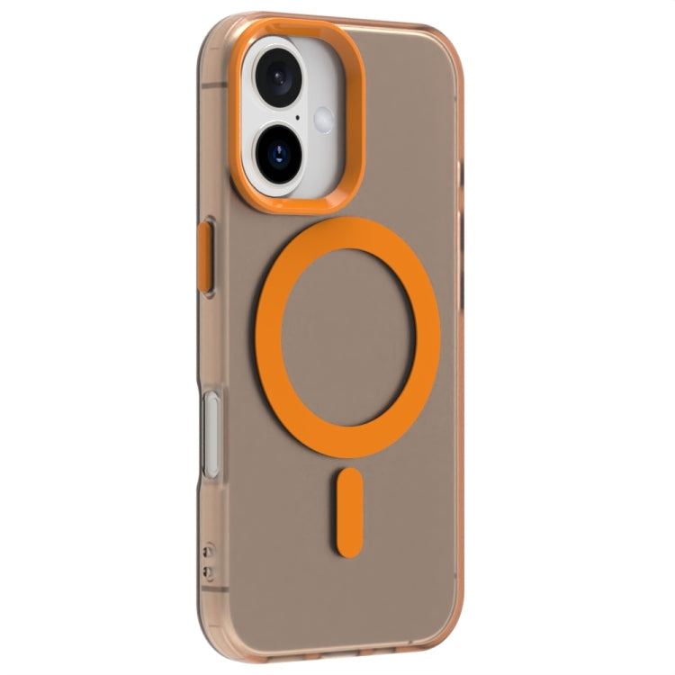 For iPhone 16 Plus Candy Magsafe PC Hybrid TPU Phone Case(Orange)