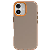 For iPhone 16 Plus Candy PC Hybrid TPU Shockproof Phone Case(Orange)