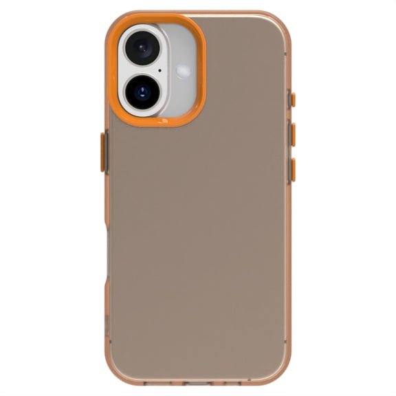 For iPhone 16 Plus Candy PC Hybrid TPU Shockproof Phone Case(Orange)