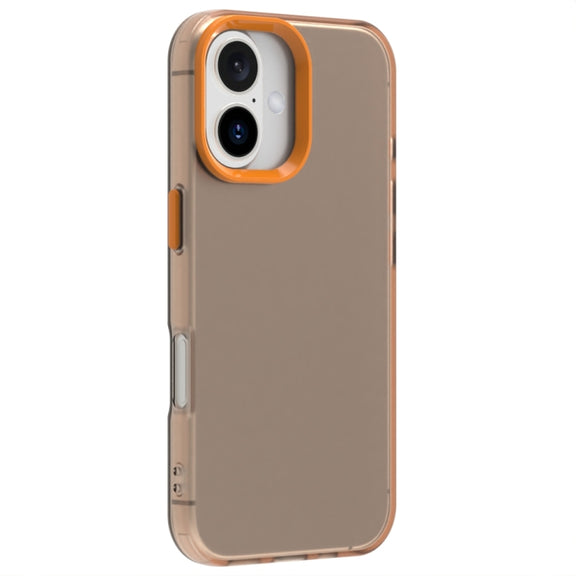For iPhone 16 Plus Candy PC Hybrid TPU Shockproof Phone Case(Orange)