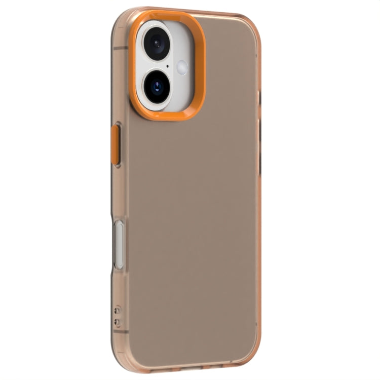 For iPhone 16 Plus Candy PC Hybrid TPU Shockproof Phone Case(Orange)
