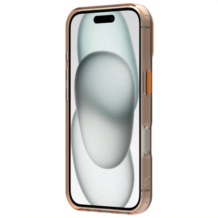 For iPhone 16 Plus Candy PC Hybrid TPU Shockproof Phone Case(Orange)