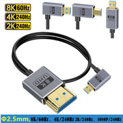 30cm Coaxial Micro HDMI to HDMI 8K UHD 48Gbps Video Connection Cable, Style:Straight Head