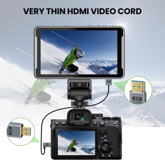 30cm Coaxial Micro HDMI to HDMI 8K UHD 48Gbps Video Connection Cable, Style:Straight Head