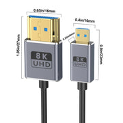 60cm Coaxial Micro HDMI to HDMI 8K UHD 48Gbps Video Connection Cable, Style:Straight Head