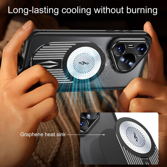 For Huawei Pura 70 Ultra Heat Dissipation Aromatherapy MagSafe Holder Phone Case(Black)