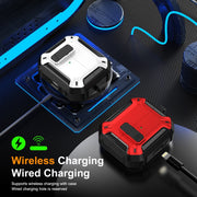 For Samsung Galaxy Buds 3 / 3 Pro Dual-color Earphone Protective Case with Switch & Hook(Black Green)