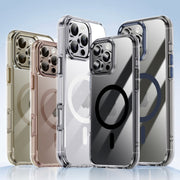 For iPhone 16 Pro Airbag PC Hybrid TPU Magsafe Phone Case(Clear Gold)
