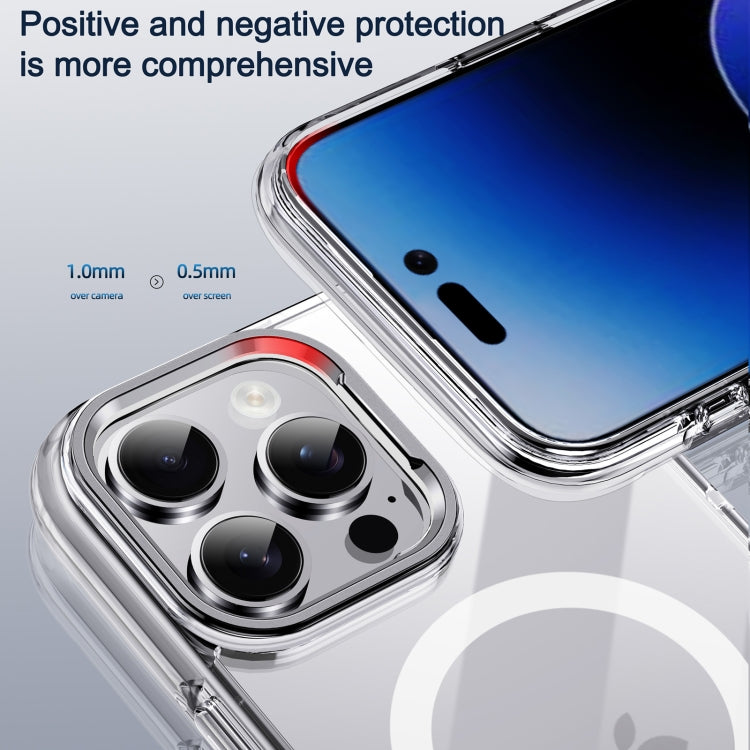 For iPhone 16 Pro Airbag PC Hybrid TPU Magsafe Phone Case(Clear Gold)