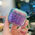 For AirPods 4 Colorful Weaving Texture Earbuds Box PC Case with Hook(Purple) - For AirPods 4 by PMC Jewellery | Online Shopping South Africa | PMC Jewellery | Buy Now Pay Later Mobicred