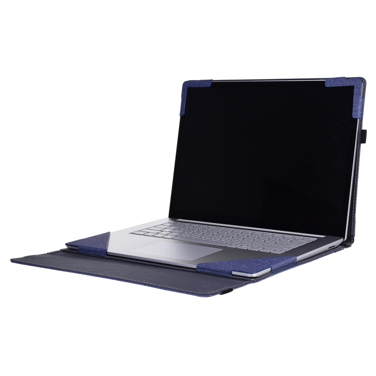 For MicroSoft Surface Laptop 7 13.8 inch Cloth Texture Laptop Leather Protective Case(Deep Blue) - Screen & Keyboard Cover by PMC Jewellery | Online Shopping South Africa | PMC Jewellery | Buy Now Pay Later Mobicred