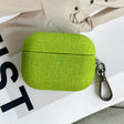 For AirPods Pro 2 Fine Cloth Texture Earbuds Box PC Case with Hook(Green) - For AirPods Pro 2 by PMC Jewellery | Online Shopping South Africa | PMC Jewellery | Buy Now Pay Later Mobicred