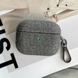 For AirPods 4 Fine Cloth Texture Earbuds Box PC Case with Hook(Grey) - For AirPods 4 by PMC Jewellery | Online Shopping South Africa | PMC Jewellery | Buy Now Pay Later Mobicred