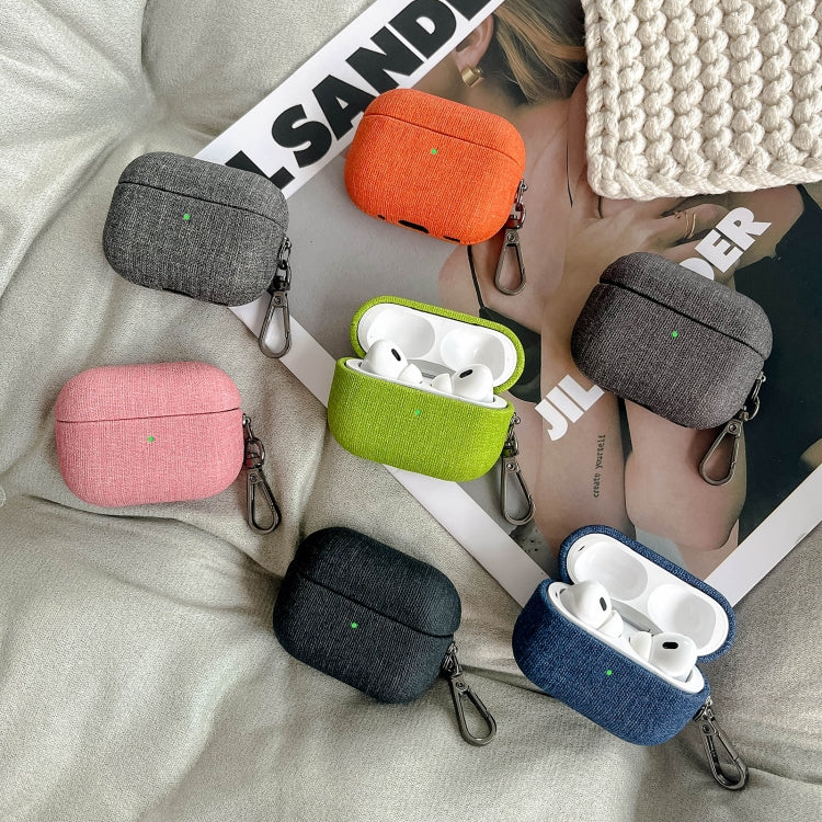 For AirPods 3 Fine Cloth Texture Earbuds Box PC Case with Hook(Green) - free shipping - PMC Jewellery - Order now!