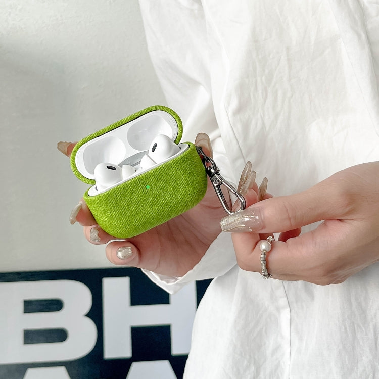 For AirPods 3 Fine Cloth Texture Earbuds Box PC Case with Hook(Green) - free shipping - PMC Jewellery - Order now!