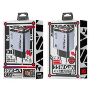 WK WP-U23 Pioneer Series 35W USB-C / Type-C, USB GaN Fast Charger, Plug Type:EU Plug(Tarnish)