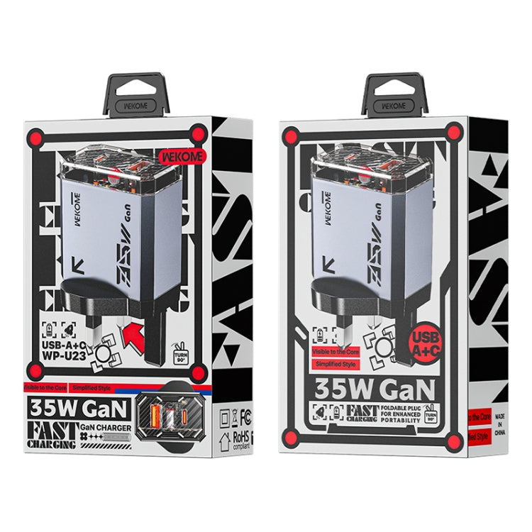 WK WP-U23 Pioneer Series 35W USB-C / Type-C, USB GaN Fast Charger, Plug Type:UK Plug(Tarnish) - free shipping - PMC TechLife - Order now!