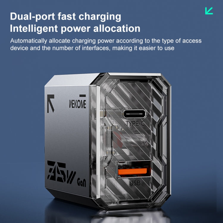 WK WP-U23 Pioneer Series 35W USB-C / Type-C, USB GaN Fast Charger, Plug Type:UK Plug(Tarnish)