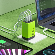 WK WP-U157 67W USB-C / Type-Cx2, USB GaN Fast Charger, Plug Type:EU Plug(Yellow)