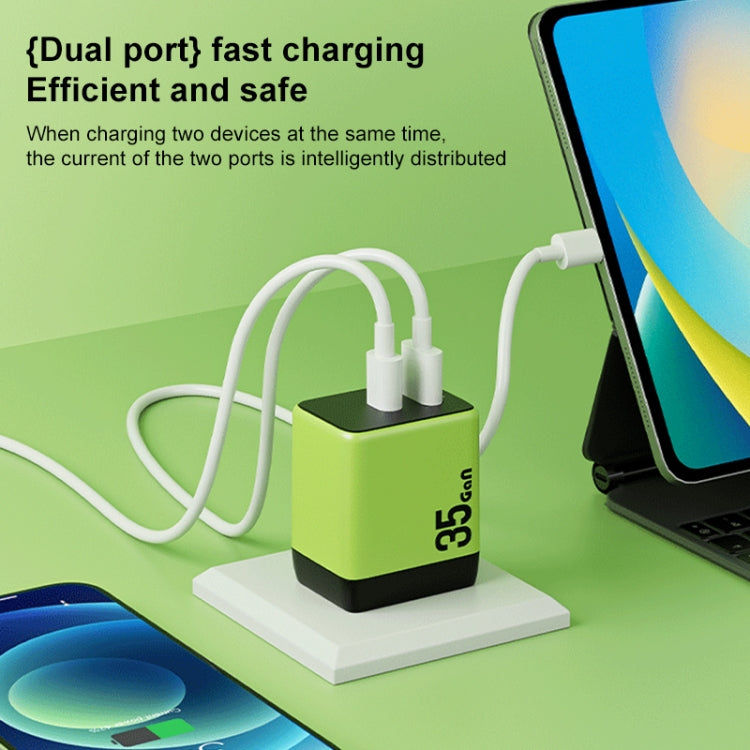 WK WP-U36 35W USB-C / Type-C, USB GaN Fast Charger, Plug Type:EU Plug(Yellow) - free shipping - PMC TechLife - Order now!