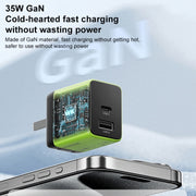 WK WP-U36 35W USB-C / Type-C, USB GaN Fast Charger, Plug Type:UK Plug(Green)