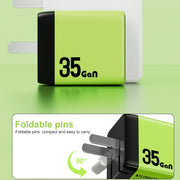 WK WP-U36 35W USB-C / Type-C, USB GaN Fast Charger, Plug Type:UK Plug(Green)