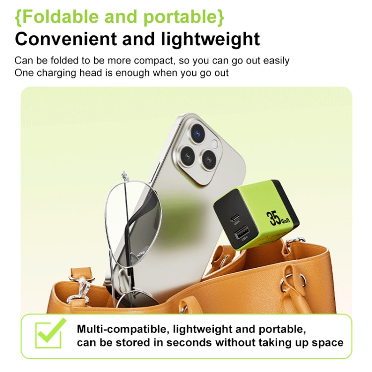 WK WP-U36 35W USB-C / Type-C, USB GaN Fast Charger, Plug Type:UK Plug(Green) - USB Charger by WK | Online Shopping South Africa | PMC TechLife | Buy Now Pay Later Mobicred
