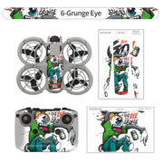 For DJI Neo Drone Body Remote Control Protective Sticker(Grunge Eyes)