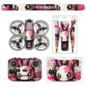 For DJI Neo Drone Body Remote Control Protective Sticker(Pink Rabbit)