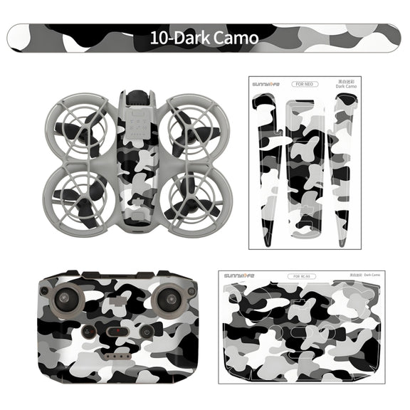 For DJI Neo Drone Body Remote Control Protective Sticker(Dark Camo)