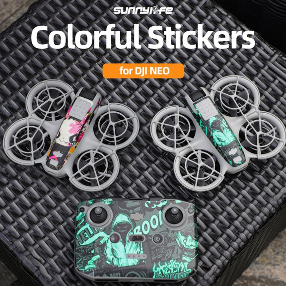 For DJI Neo Drone Body Remote Control Protective Sticker(Grunge Eyes)