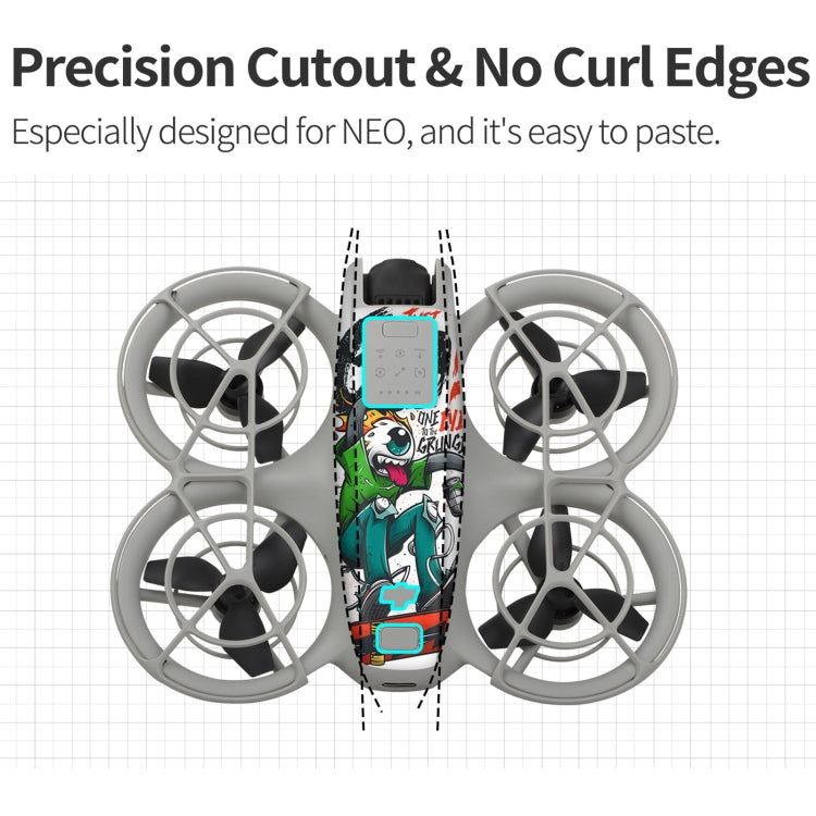 For DJI Neo Drone Body Remote Control Protective Sticker(Grunge Eyes)