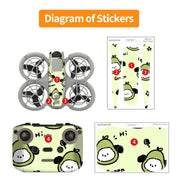 For DJI Neo Drone Body Remote Control Protective Sticker(Grunge Eyes)