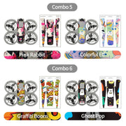 For DJI Neo 2pcs Combo Drone Body Protective Stickers(Pink Rabbit + Colorful Elf)