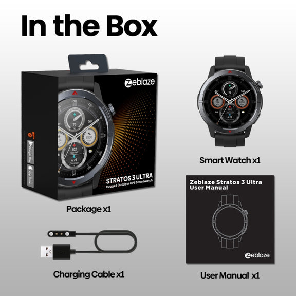 Zeblaze Stratos 3 Ultra 1.43 inch Screen Rugged Outdoor Sports GPS Smart Watch(Moon White)