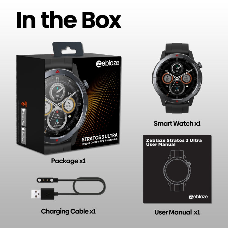 Zeblaze Stratos 3 Ultra 1.43 inch Screen Rugged Outdoor Sports GPS Smart Watch(Moon White)