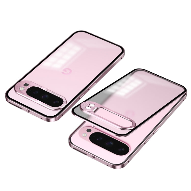 For Google Pixel 9 Pro XL Snap Buckle Metal Frame Frosted Phone Case(Pink) - Google Cases by PMC TechLife | Online Shopping South Africa | PMC TechLife | Buy Now Pay Later Mobicred