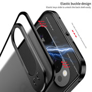 For Google Pixel 9 Pro XL Snap Buckle Metal Frame Frosted Phone Case(Grey)