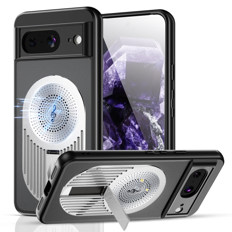 For Google Pixel 8 Heat Dissipation Aromatherapy MagSafe Holder Phone Case(Silver) - Google Cases by PMC TechLife | Online Shopping South Africa | PMC TechLife | Buy Now Pay Later Mobicred